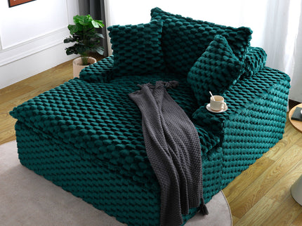 Comfort Bearing Sofa With 2 Pillows And 1 Backrest - Green