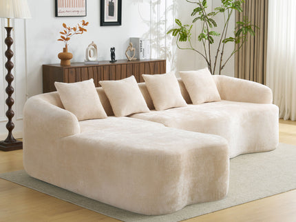 Modular L-Shape Sectional Sofa With Curved Chaise