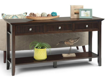 Acadian - Wide Console Sofa Table - Brunette Brown
