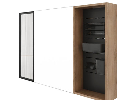 Wall Mounted Bathroom Cabinet, Adjustable Shelves Storage Cabinet - Imitative Oak