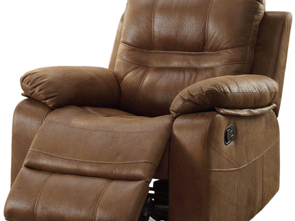 Manual Recliner With Pillow Arms And Headrest - Dark Brown