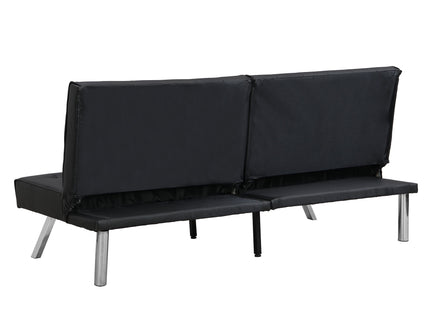 Contemporary Wood Frame Sofa Bed With Stainless Legs - Black