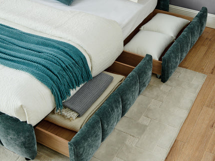 Modern Platform Bed Frame With Thick Fabric