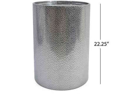 Modern Round Accent Table With Hammered Surface