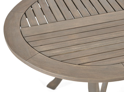 Outdoor Table With Smooth Lines, Slat Top