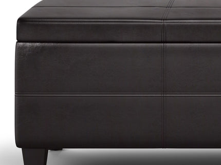 Avalon - Lift Top Rectangular Storage Ottoman - Tanners Brown