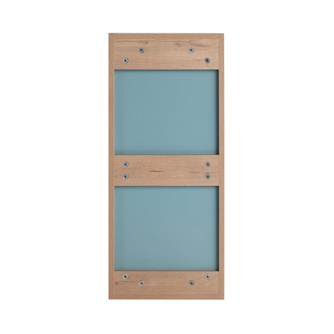 12" Wall Mounted Mirror Cabinet With Storage - Imitative Oak