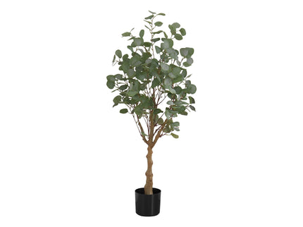 46" Tall, Artificial Plant, Eucalyptus Tree, Indoor, Faux, Fake, Floor, Greenery, Potted, Decorative - Green / Black