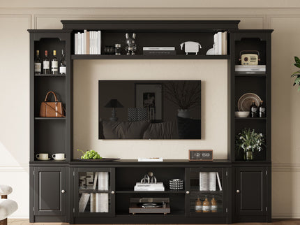 All-In-One TV Stand With Bookcase For TVs Up To 65"