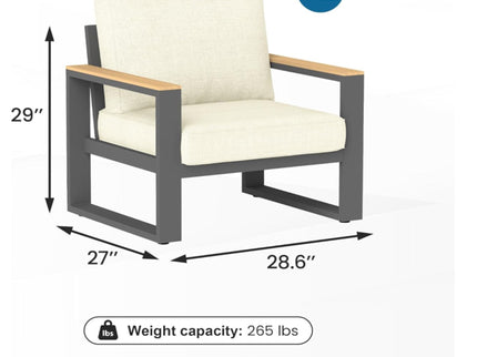 All-Weather Patio Armchairs With Thick Cushions (Set of 2)