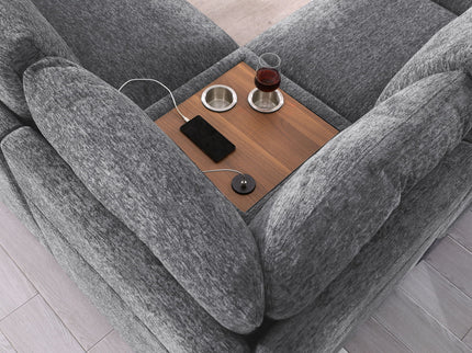 Celine - Fabric Corner Sectional Sofa With Right-Facing Chaise, Cupholders, And Charging Ports