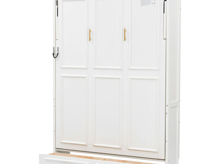 Full Size Murphy Bed With 2 Drawers - Beige