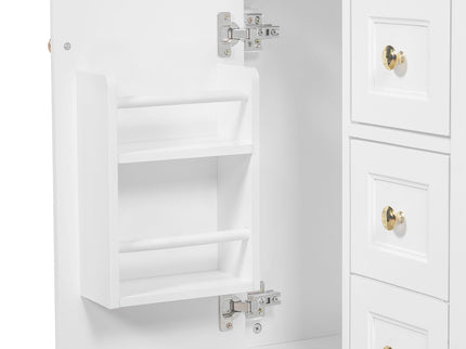 Modern Bathroom Vanity With Sink, 3 Drawers & Cabinet With 2 Tier Door Storage