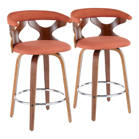 Gardenia - Mid Century Modern Fixed Height Counter Stool With Swivel (Set of 2)