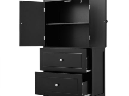 Bathroom Storage Cabinet With 2 Doors And Drawers, Adjustable Shelf