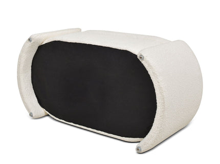 Fuji - Oval Storage Bench, Upholstered - Ivory White