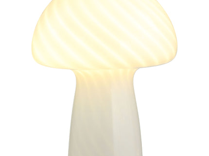 Jonah - Mushroom Shaped Glass Table Lamp - White