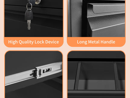 Lateral File Cabinet, Heavy Duty Filing Holds Letter/Legal/A4 Files