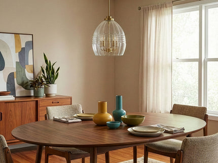 Zen - 5 Pendant Chain Hanging Light - Clear / Gold