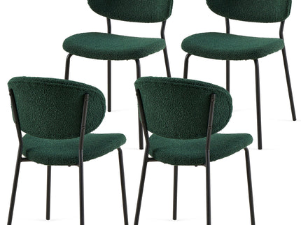 Boucle Dining Chairs, Dining Chairs With Metal Legs For Dining Room, Kitchen, Living Room
