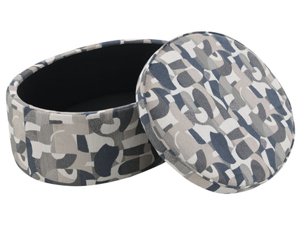 St. Helena - Oval Storage Ottoman With Removable Top - Indigo