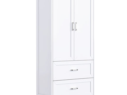 Tall Bathroom Storage Cabinet With 2 Doors And Drawers, Adjustable Shelf