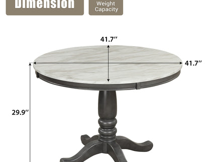 Dining Table - Gray - Faux Marble