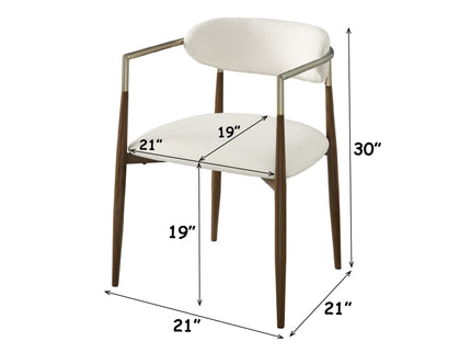 Clayten - Arm Chair (Set of 2) - Brown Oak / Off White