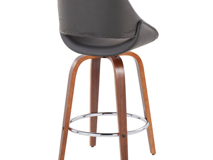 Fabrico - Mid Century Modern, Fixed Height Counter Stool With Round Footrest (Set of 2)