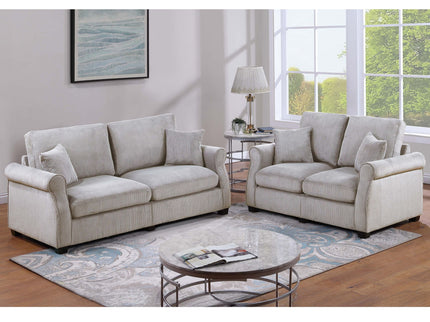 Contemporary 2 Piece Sofa Set With Matching Pillows