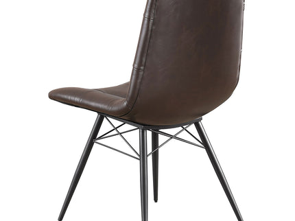 Back Dining Chairs With Button Tufting (Set of 4) - Brown