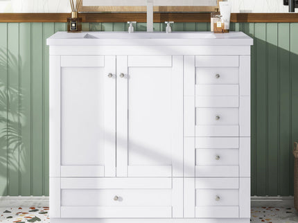 Shaker Free Standing Bathroom Vanity Cabinet With Sink, Soft Close Drawers, Soft Close Doors