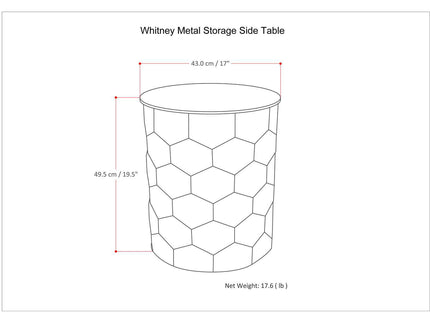 Whitney - Handcrafted Metal Storage Table