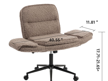 Criss Cross Swivel Desk Chair With Adjustable Armrests & Wheels For Home Office