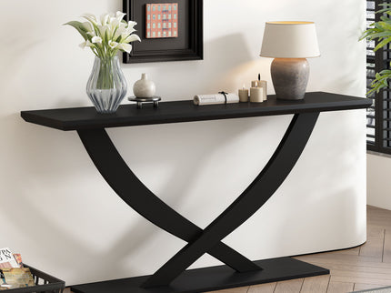 Console Table With Cross Leg Base And Reinforced Support Plate