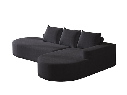 Modern Curved Sofa, L-Shaped Modular Sectional Set With 3 Pillows