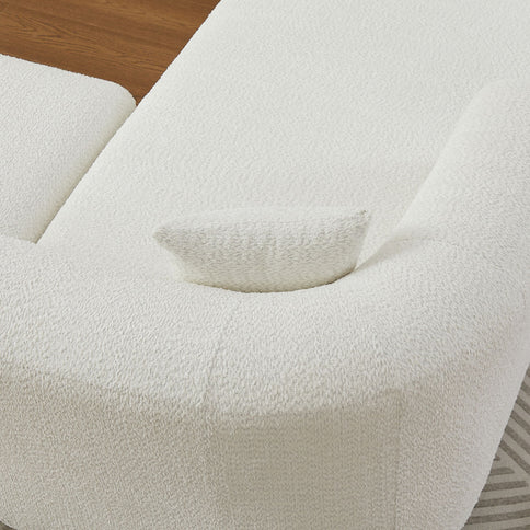 L - Shape Boneless Cloud Couch With 2 Throw Pillows For Living Room