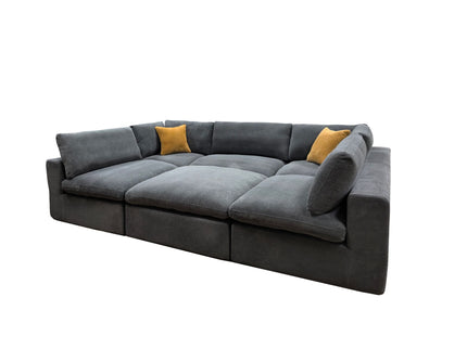 Custom Configuration Modular Sectional & Toss Pillows