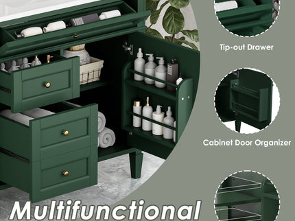 Bathroom Vanity With Top Sink, 2 Drawers And Tip Out Drawer