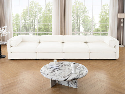 Stylish Sofa With Storage Seat And Cylindrical Backrest
