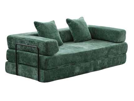 Convertible Floor Sofa Bed With Pillow Back Support Armrest