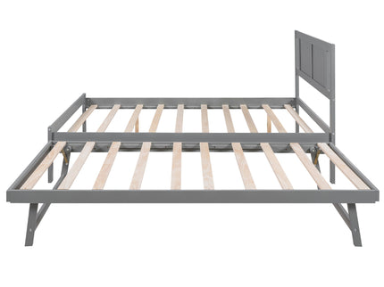 Platform Bed With Adjustable Trundle