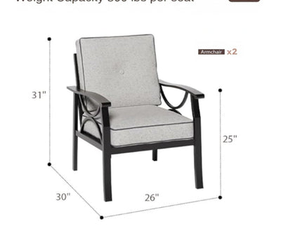 Patio Furniture Set & Coffee Table And Cushions For Backyard