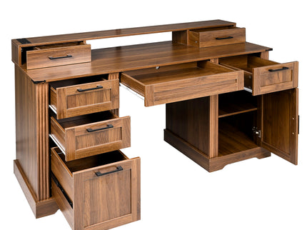 Office Desk With Charging Station & Storage Cabinet