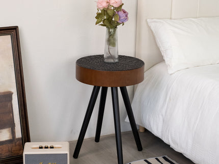 Round Coffee Table With Carved Top For Living Room