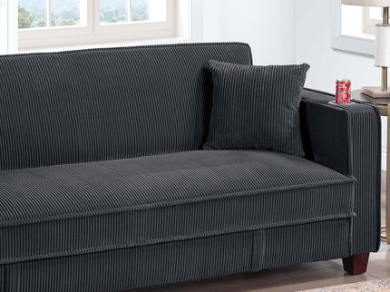 Modern Convertible Sofa With Hidden Storage USB Port, Cup Holder