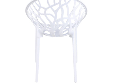 Dining Chair, Transparent Shell Design For Home (Set of 4) - White