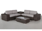 Dark Brown / 2 Pc. L-Shaped Sectional, Table