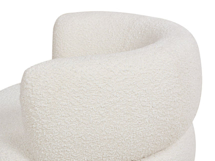 Fuji - 360 Swivel Low Barrel Back Accent Chair - Ivory White