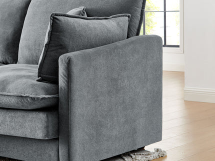 L-Shaped Sectional Sofa With Ottoman, Convertible 4 Seater Couch